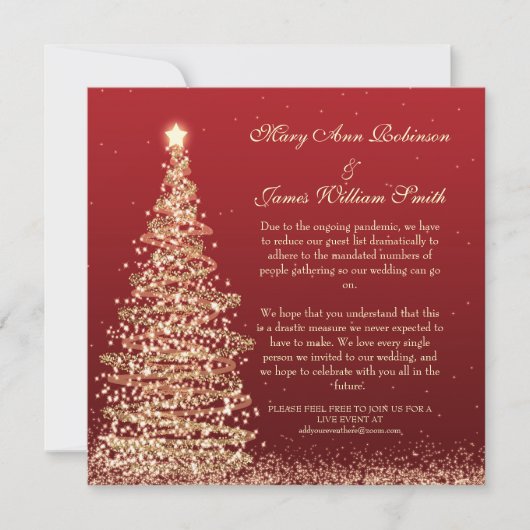 Elegant Kerstmis met verlaagde bruiloft Rood Kaart (Voorkant)