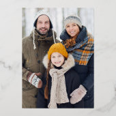 Elegant Kerstmis Mistletoe Foto Goud Folie Feestdagenkaart (Achterkant)