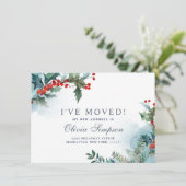 Elegant Kerstmis Mistletoe Moving Announge Aankondiging (Staand voorkant)