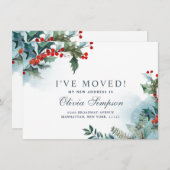 Elegant Kerstmis Mistletoe Moving Announge Aankondiging (Voorkant / Achterkant)