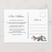 Elegant Kerstmis Mistletoe Moving Announge Briefkaart (Achterkant)