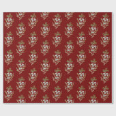 Elegant Kerstmis Mistletoe Pattern op Red Cadeaupapier (Vlak)