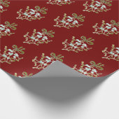 Elegant Kerstmis Mistletoe Pattern op Red Cadeaupapier (Hoek)
