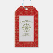Elegant Kerstmis Modern Snowflake Holiday Patroon Cadeaulabel (Voorkant)