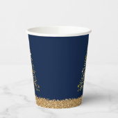 Elegant Kerstmis Nieuwjaar Blauw Glitter Papieren Bekers (Links)
