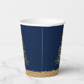 Elegant Kerstmis Nieuwjaar Blauw Glitter Papieren Bekers (Rechts)