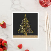 Elegant Kerstmis nieuwjaars zwart Gold Glitter Servet (Insitu)