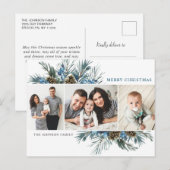 Elegant Kerstmis Pine Cones 3 Fotogroet Briefkaart (Voorkant / Achterkant)