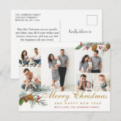 Elegant Kerstmis Pine Cones 6 Fotogroet Briefkaart (Voorkant / Achterkant)