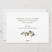 Elegant Kerstmis Pine Cones 6 Fotogroet Feestdagenkaart (Achterkant)