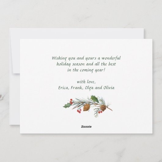 Elegant Kerstmis Pine Cones 6 Fotogroet Feestdagenkaart (Achterkant)