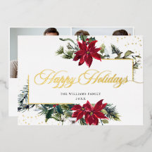 Elegant Kerstmis Poinsettia 2 Foto Gold