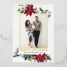 Elegant Kerstmis Poinsettia Foto Gold