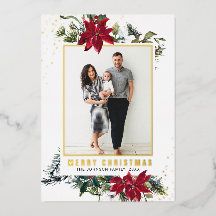 Elegant Kerstmis Poinsettia Foto Gold