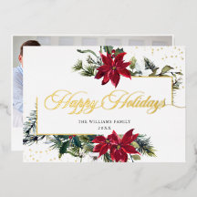 Elegant Kerstmis Poinsettia Foto Gold