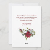 Elegant Kerstmis Poinsettia Fotogroet Feestdagenkaart (Achterkant)