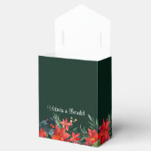 Elegant Kerstmis Poinsettia Green Floral Wedding Bedankdoosjes (Geopend)