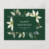 Elegant Kerstmis Poinsettia Holiday Greeting Briefkaart (Voorkant)