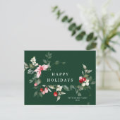 Elegant Kerstmis Poinsettia Holiday Greeting Briefkaart (Staand voorkant)
