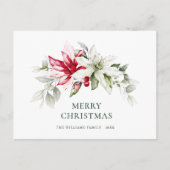 Elegant Kerstmis Poinsettia Holiday Greeting Briefkaart (Voorkant)