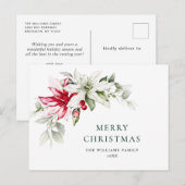 Elegant Kerstmis Poinsettia Holiday Greeting Briefkaart (Voorkant / Achterkant)