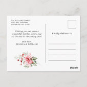 Elegant Kerstmis Poinsettia Holiday Greeting Briefkaart (Achterkant)