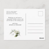 Elegant Kerstmis Poinsettia Holiday Greeting Briefkaart (Achterkant)
