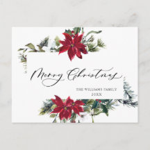 Elegant Kerstmis Poinsettia Holiday Greeting
