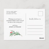 Elegant Kerstmis Poinsettia Holiday Greeting Briefkaart (Achterkant)