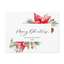 Elegant Kerstmis Poinsettia Holiday Greeting