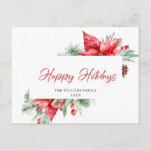 Elegant Kerstmis Poinsettia Holiday Greeting