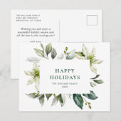 Elegant Kerstmis Poinsettia Holiday Greeting Briefkaart (Voorkant / Achterkant)