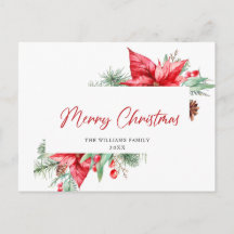 Elegant Kerstmis Poinsettia Holiday Greeting