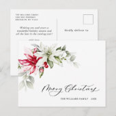 Elegant Kerstmis Poinsettia Holiday Greeting Briefkaart (Voorkant / Achterkant)