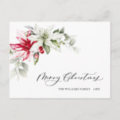 Elegant Kerstmis Poinsettia Holiday Greeting Briefkaart (Voorkant)