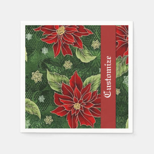 Elegant Kerstmis Poinsettia Napkin Servet