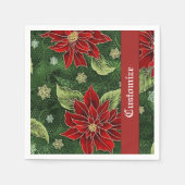 Elegant Kerstmis Poinsettia Napkins Servetten (Voorkant)