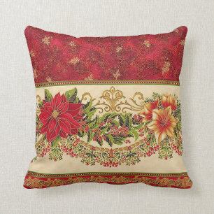 Elegant Kerstmis Poinsettia Pillow! Kussen