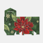 Elegant Kerstmis Poinsettia Tent Favor Box Bedankdoosjes (Uitgevouwen)