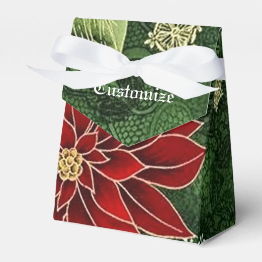 Elegant Kerstmis Poinsettia Tent Favor Box Bedankdoosjes (Voorkant Zijde)