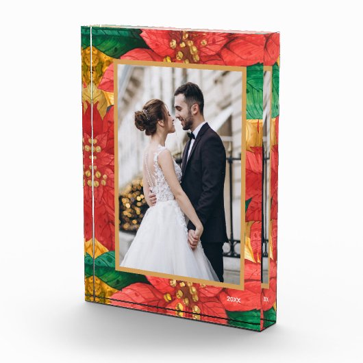 Elegant Kerstmis Poinsettias Aangepast Fotoblokken (Rechts)