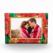 Elegant Kerstmis Poinsettias Aangepast Fotoblokken (Voorkant)