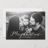 Elegant Kerstmis Poinsettias Full Photo White Feestdagenkaart (Voorkant)