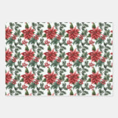 Elegant Kerstmis Poinsettias Variety Inpakpapier Vel (Voorkant 2)