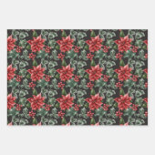 Elegant Kerstmis Poinsettias Variety Inpakpapier Vel (Voorkant)