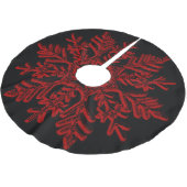 Elegant Kerstmis Red Snowflake Holiday Black Kerstboom Rok (Gekanteld)