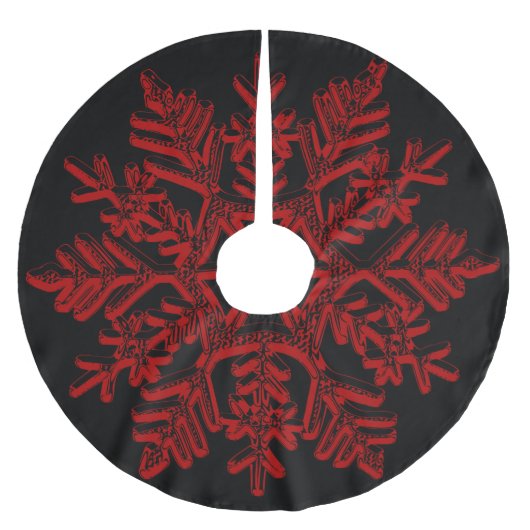 Elegant Kerstmis Red Snowflake Holiday Black Kerstboom Rok (Voorkant)