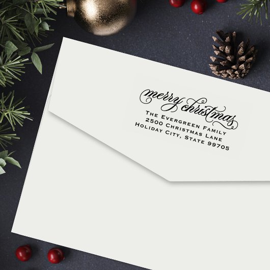 Elegant Kerstmis Retouradres Zelfinktende Stempel