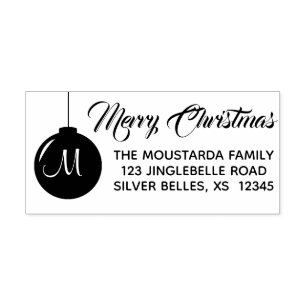 Elegant Kerstmis Return Address Stamp Ornament Rubberstempel