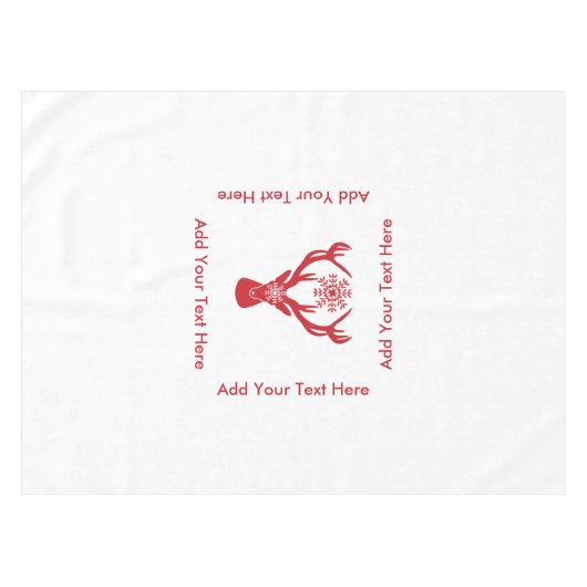 Elegant Kerstmis Rood en Witte Der Tafelkleed (Voorkant (Horizontaal))